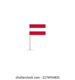 National bright mini-flag of Austria on a pole. Vector banner.