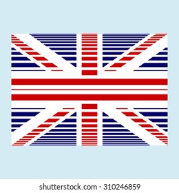 National British flag of the United Kingdom of Great Britain and Northern Ireland with correct proportions and color scheme with a texture. Vector