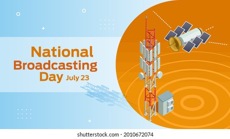 national broadcasting day on july 23 business brochure flyer banner design horizontal template vector, cover presentation abstract, modern publication poster and flag-banner, layout in rectangle size.