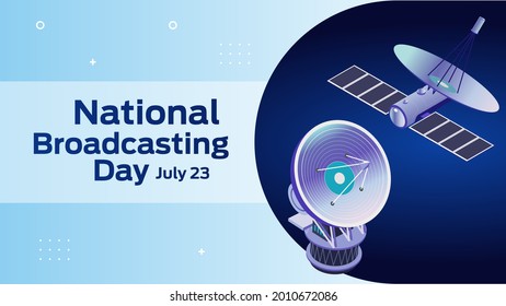 national broadcasting day on july 23 business brochure flyer banner design horizontal template vector, cover presentation abstract, modern publication poster and flag-banner, layout in rectangle size.