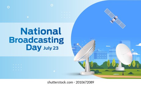 national broadcasting day on july 23 business brochure flyer banner design horizontal template vector, cover presentation abstract, modern publication poster and flag-banner, layout in rectangle size.