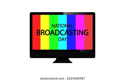 National broadcasting day tv, vector art illustration.