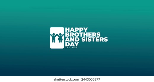 National Brothers and Sisters Day, May 2, suitable for social media post, card greeting, banner, template design, print, suitable for event, vector illustration, with siblings illustration.