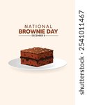 National Brownie Day December 8 vector poster