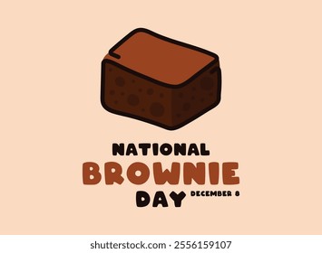 National Brownie Day. December 8. Flat design vector. Poster, banner, card, background. Eps 10.