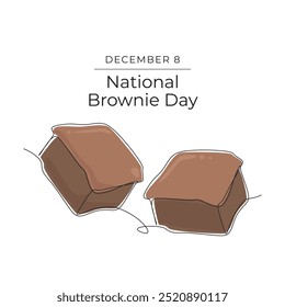 National Brownie Day vector design template good for celebration usage. National Brownie Day design. continuous line drawing. eps 10. 