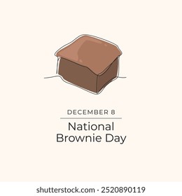 National Brownie Day vector design template good for celebration usage. National Brownie Day design. continuous line drawing. eps 10. 