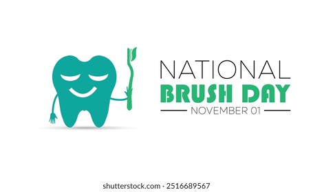 National Brush Day is observed every year on November. Holydays Awareness concept. background, placard, banner template Vector illustration design.