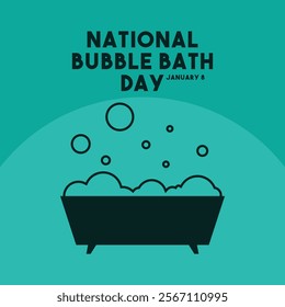 National Bubble Bath Day. January 8. Bubble bath icon. Flat design vector. Eps 10.