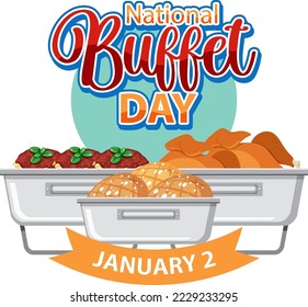 National Buffet Day Banner Design illustration