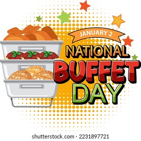 National Buffet Day Banner Design illustration