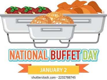 National Buffet Day Banner Design illustration