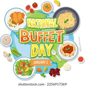 National Buffet Day Banner Design illustration