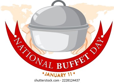 National Buffet Day Text Banner Design illustration