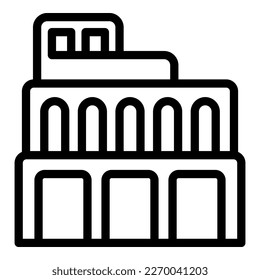 National building icon outline vector. Tourism landmark. Culture tourism