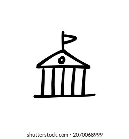 national building icon in vector. Logotype - Doodle