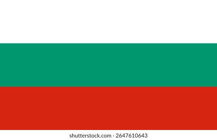 National Bulgaria flag. High detailed flag of Bulgaria. Europe. 3D illustration.