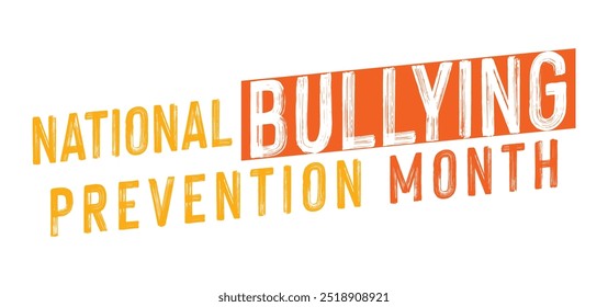 Projeto do conceito mensal de prevenção contra bullying nacional . Outubro é o mês nacional de conscientização do valentão. Modelo vetorial para faixa, cartão de saudação, cartaz com fundo. 