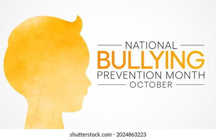 National Bullying Prevention Month Observed Every Stock Vector (Royalty ...