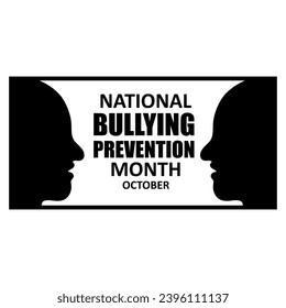 National bullying prevention month observed each year, creative flat trendy style illustration on white background..eps