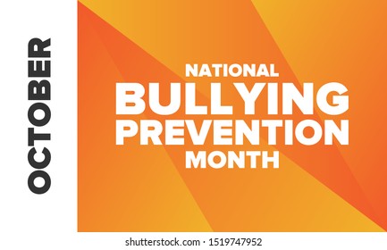 National Bullying Prevention Month October Annual Stock Vector (Royalty ...