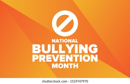 National Bullying Prevention Month October Annual Stock Vector (Royalty ...