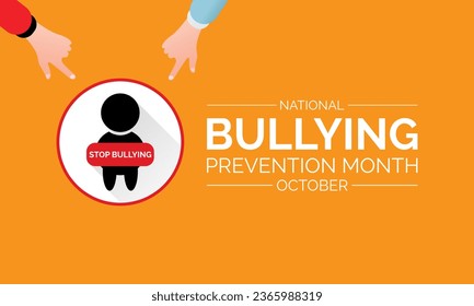 National Bullying Prevention Month Raises Awareness, Empathy, and Advocacy for Safer Communities. Vector Illustration Template.