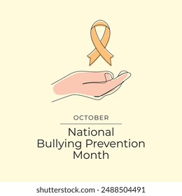 National Bullying Prevention Month vector design template good for celebration usage. Bullying Prevention design. Continuous line drawing. eps 10.