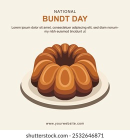 National Bundt Day background. Vector illustration.