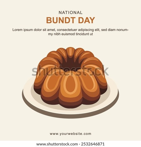 National Bundt Day background. Vector illustration.