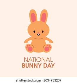 National Bunny Day vector. Cute brown rabbit icon vector. Sitting happy bunny pet vector. Important day