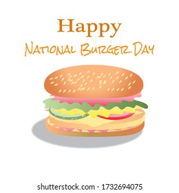 National Burger Day Sign and Illustration for posters, banners and advertisements