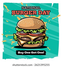 National Burger Day Vector Template
