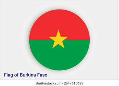 National Burkina Faso flag. High detailed flag of Burkina Faso. Africa. 3D illustration.