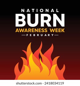 National Burn Awareness Week.  Template for background, banner, card, social media, poster with text inscription. Vector EPS10 illustration