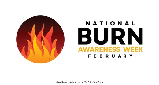 National Burn Awareness Week.  White background. banner, card, social media, poster with text inscription. Vector EPS10 illustration