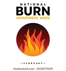 National Burn Awareness Week.banner, card, social media, poster with text inscription. Vector EPS10 illustration