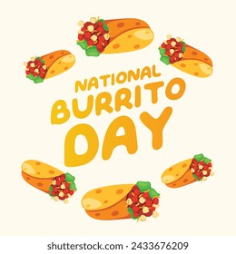 National Burrito Day vector design template good for celebration usage. burrito vector illustration. vector eps 10. flat design.