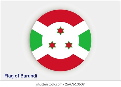 National Burundi flag. High detailed flag of Burundi. Africa. 3D illustration.