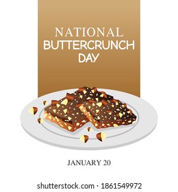 National Buttercrunch Day Vector Illustration. Suitable for greeting card poster and banner
