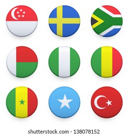 National button design. Vector design.