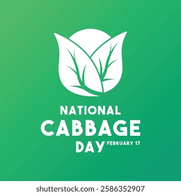 National Cabbage Day. February 17. Gradient background. Eps 10.