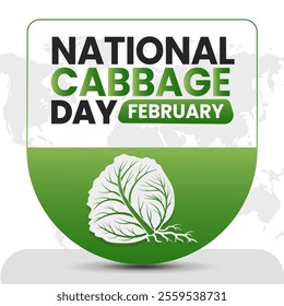 NATIONAL CABBAGE DAY social media post Vector Illustration on february