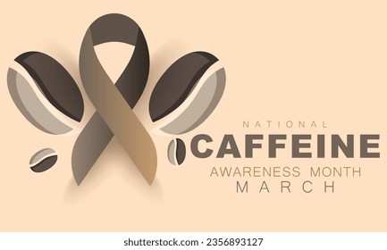 National caffeine awareness month. background, banner, card, poster, template. Vector illustration.