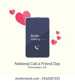 National Call a Friend Day vector banner design. Happy Call a Friend Day modern minimalist illustration. December 28. Buddy calling.