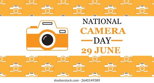 National Camera Day Banner with Pattern