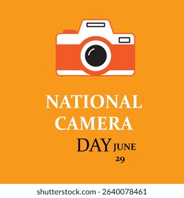 National Camera Day Poster with Orange Camera Icon