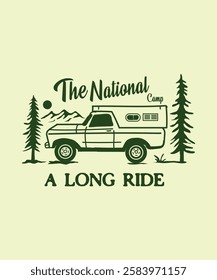 the national camp tshirt design.car vector