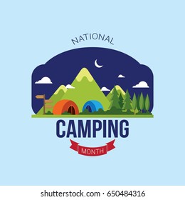 National Camping Month vector illustration