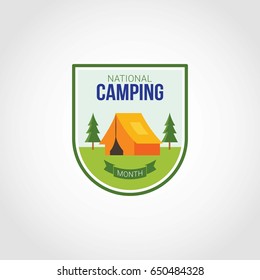 National Camping Month vector illustration